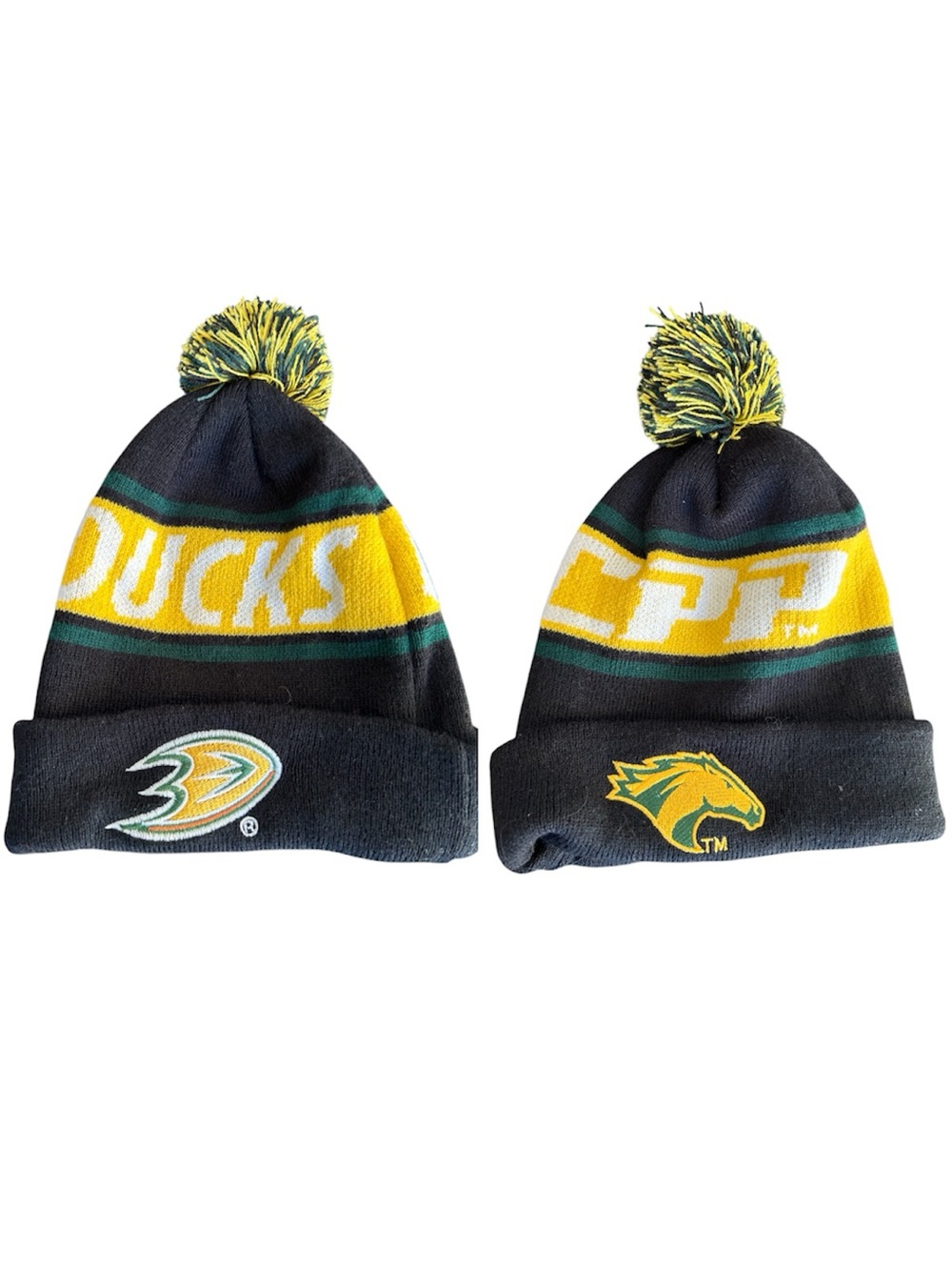 Anaheim Ducks and cal poly Pomona collab reversible beanie
